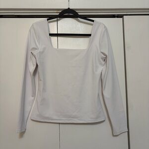 Express Body Contour Square Neck Long Sleeve Top